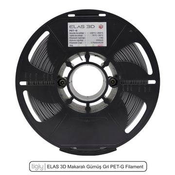 Elas3D Gümüş Gri PETG Filament