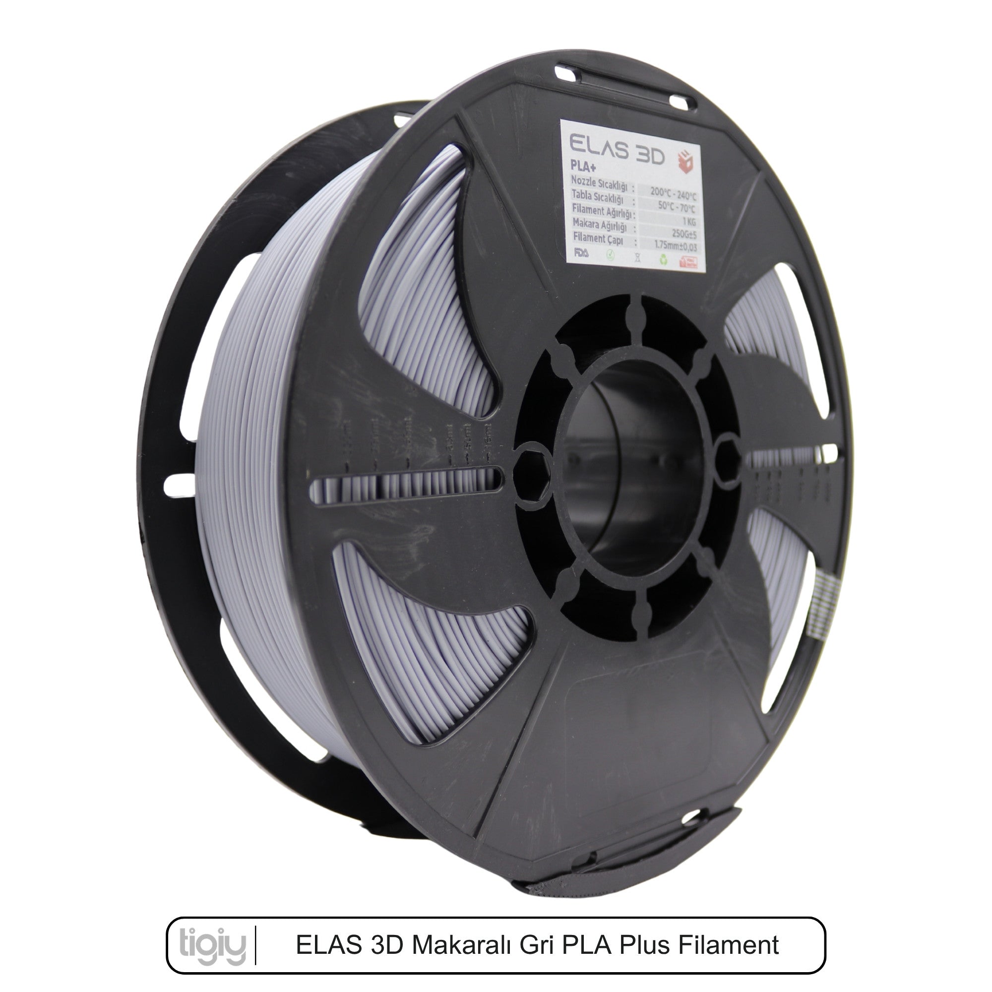 Elas3D Gri PLA Plus Filament