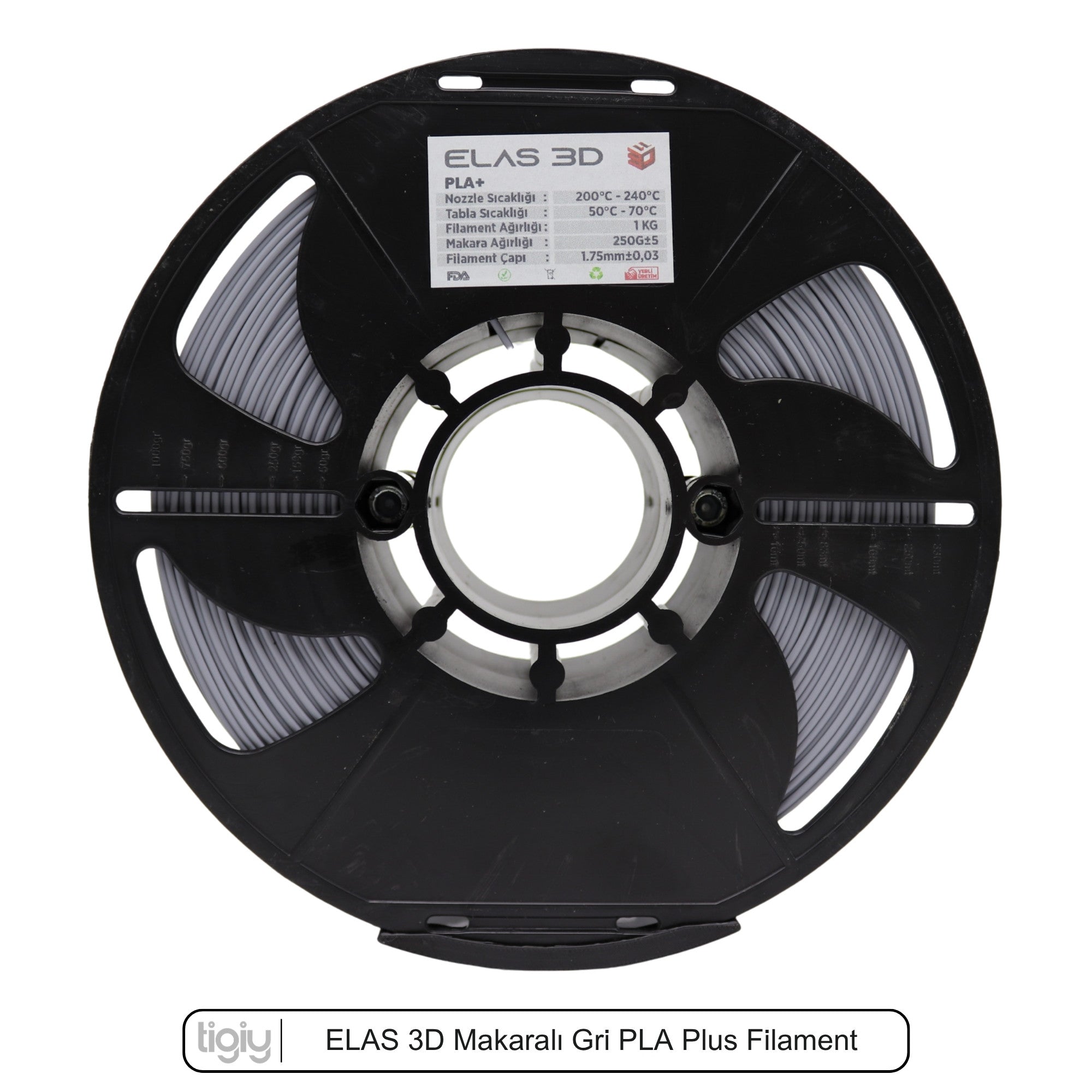 Elas3D Gri PLA Plus Filament