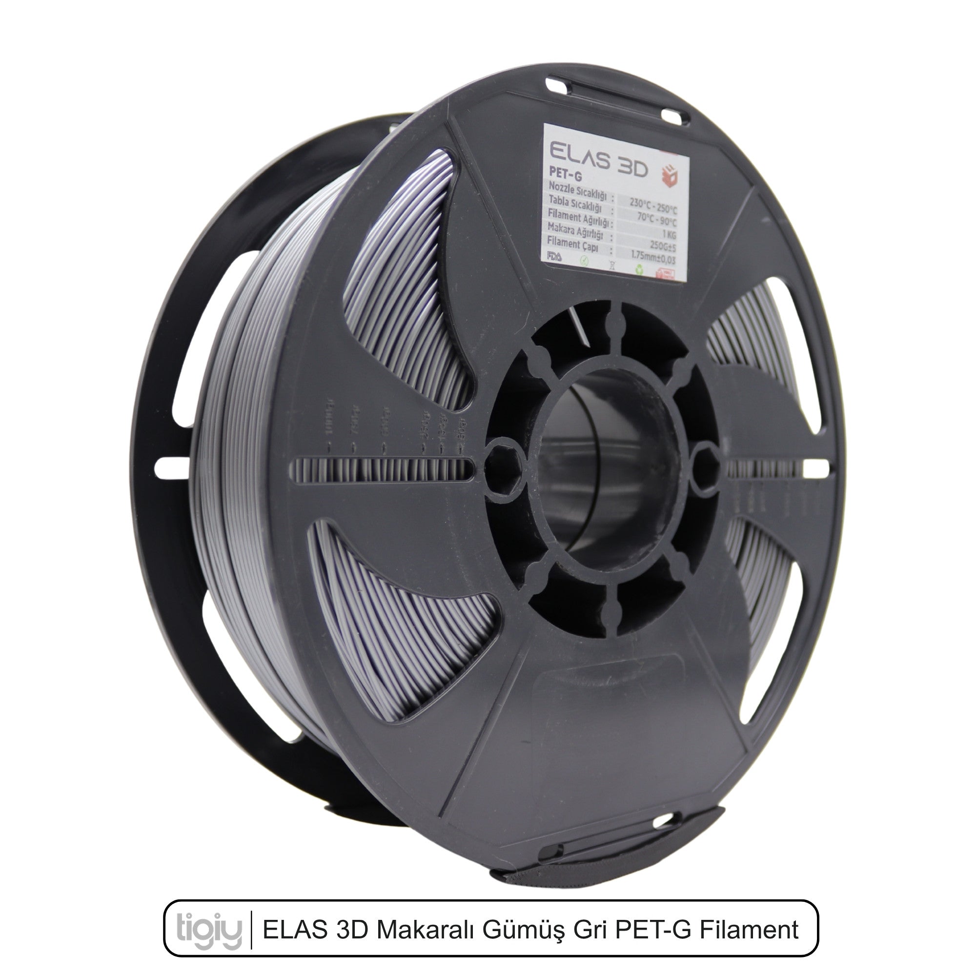 Elas3D Gümüş Gri PETG Filament