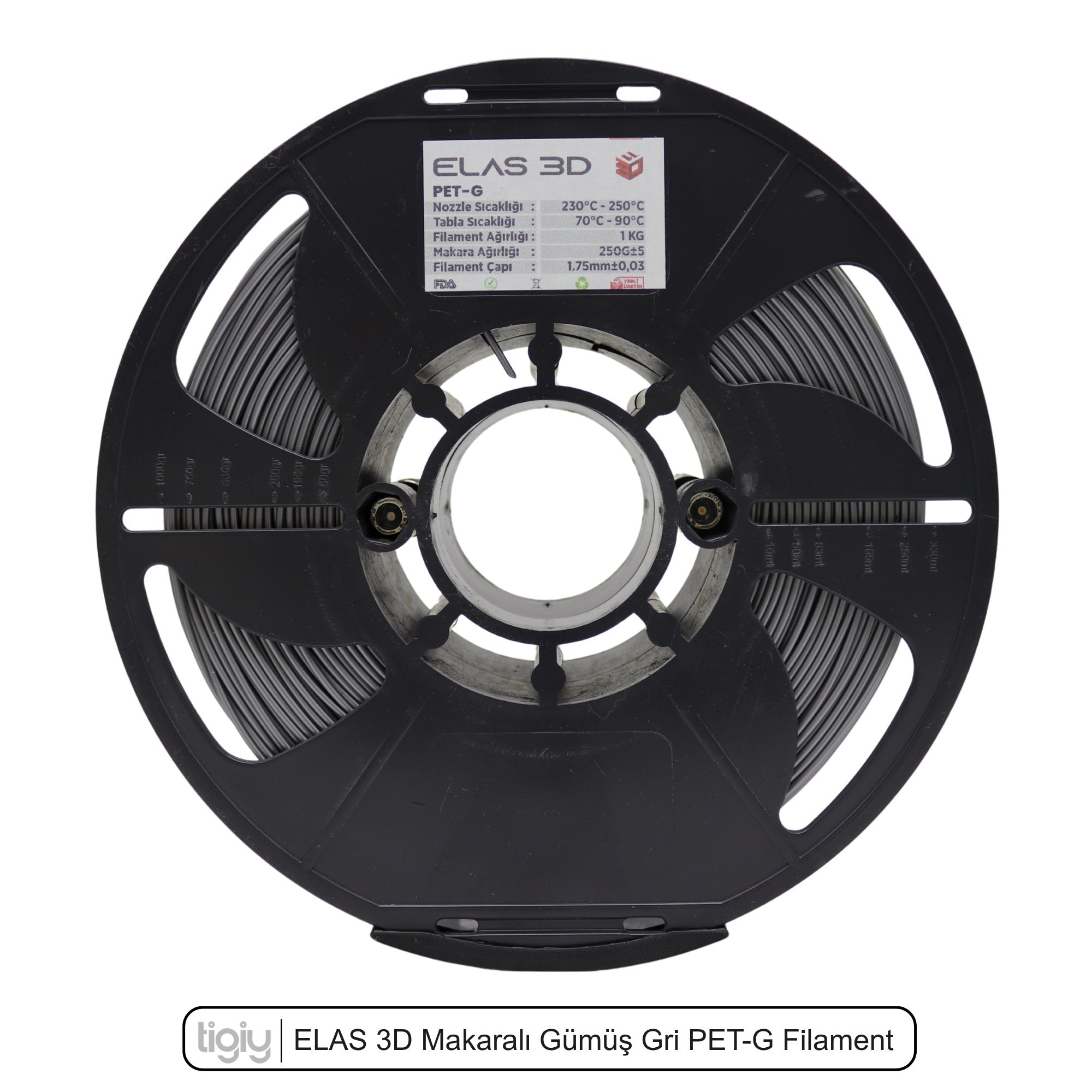 Elas3D Gümüş Gri PETG Filament
