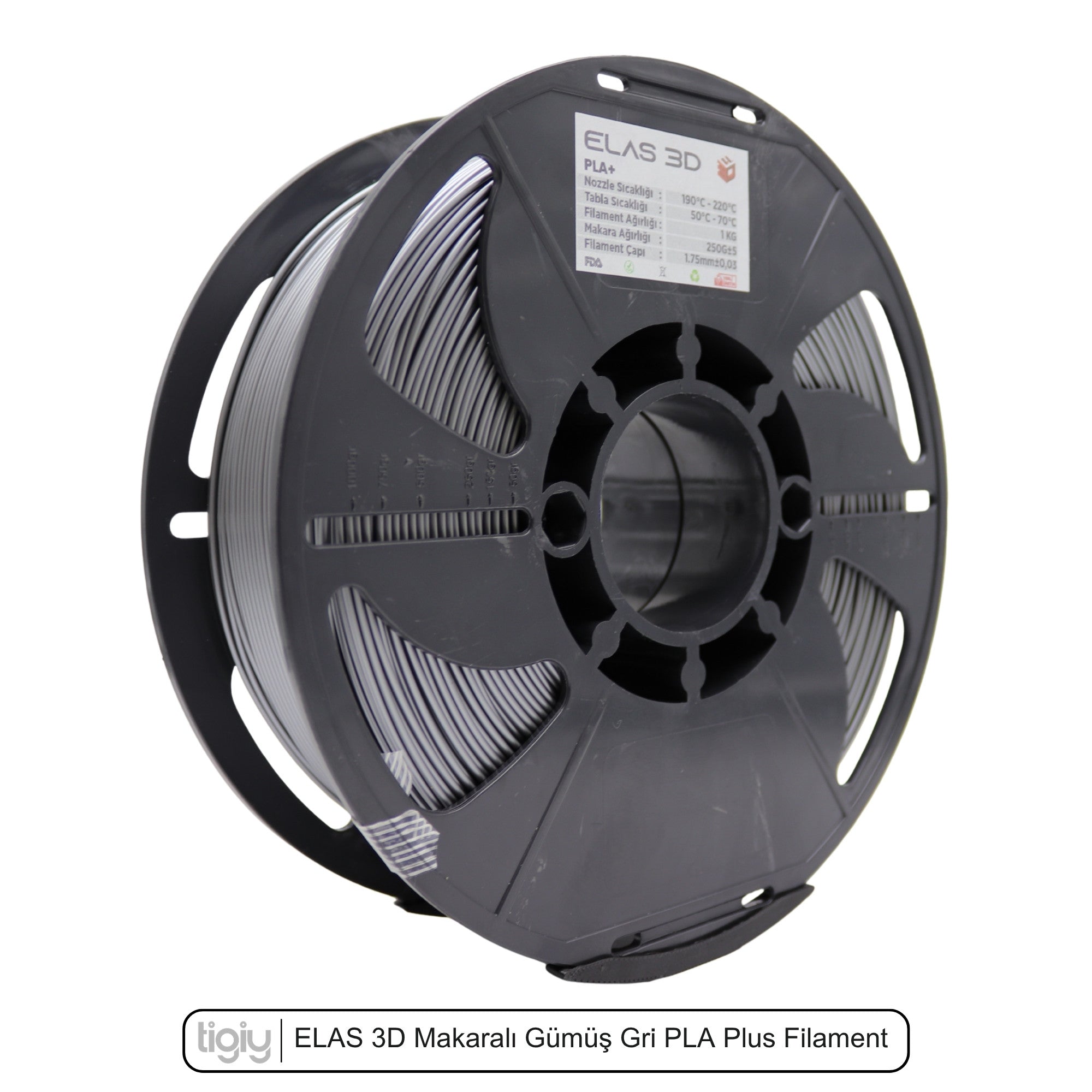 Elas3D Gümüş Gri PLA Plus Filament